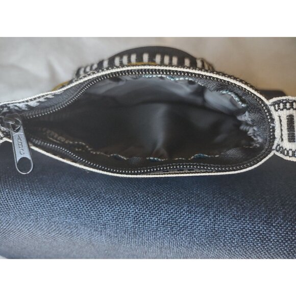 ECUADOR HAND CRAFTED BOHO CROSS BODY BAG Small Lovely Woven 5"x6" LONG STRAP EXC - Picture 5 of 7